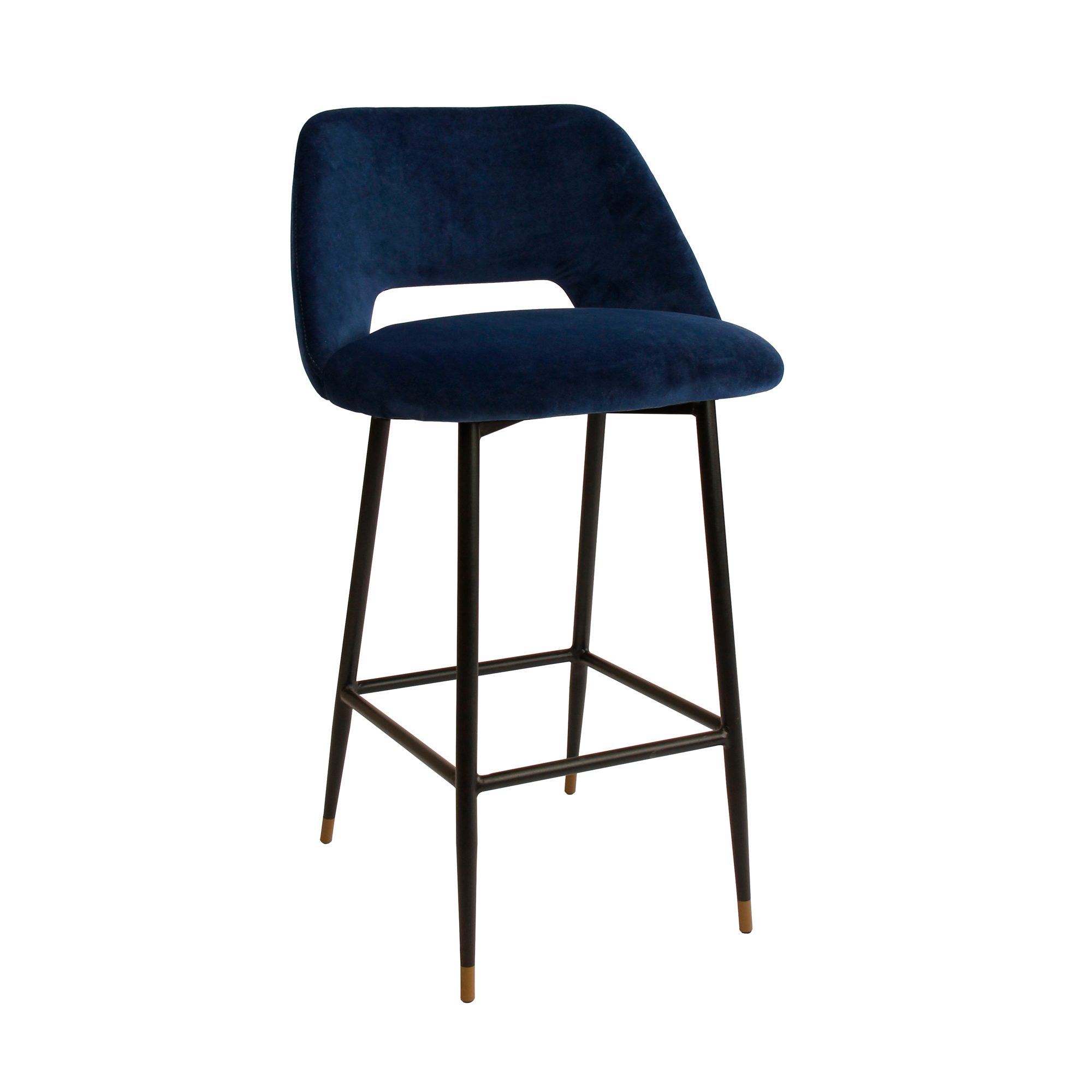 Milan Velvet Bar Stool Navy Darcy & Duke