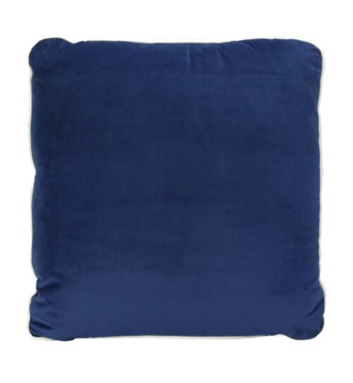 Coco Piped Velvet Cushions - French Navy ( White Trim )