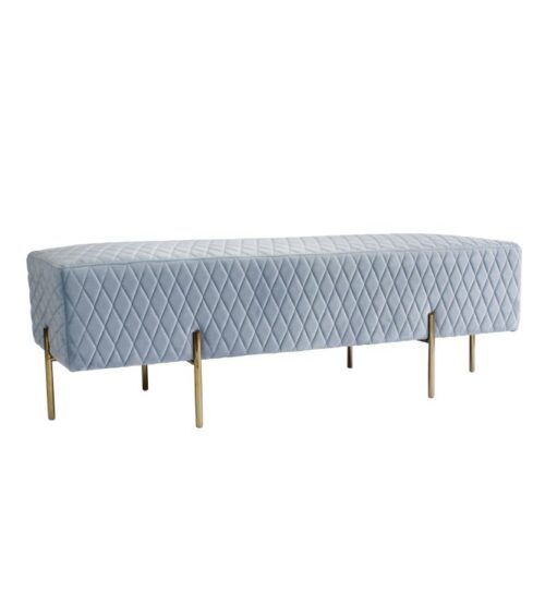 Coco Quilted Ottoman - Blue Grey