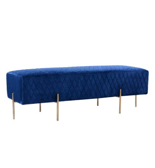 Coco Quilted Ottoman - French Navy