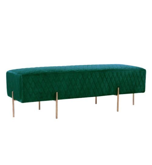 Coco Quilted Ottoman - Ivy Green