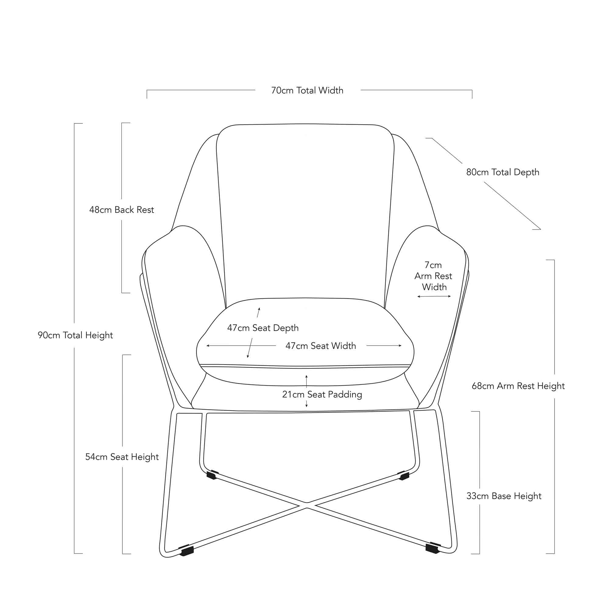 armchair seat height