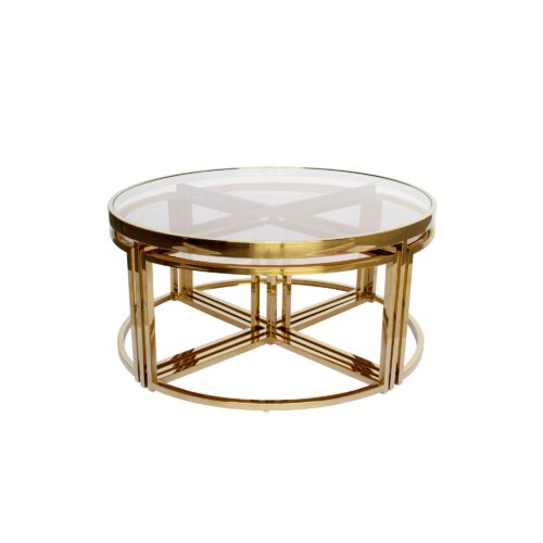 gold and glass nesting tables